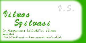 vilmos szilvasi business card